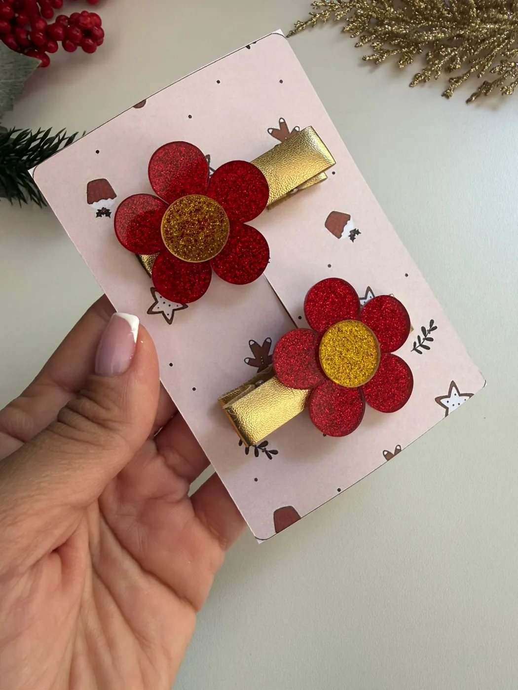 Hairclip Flor Vermelho