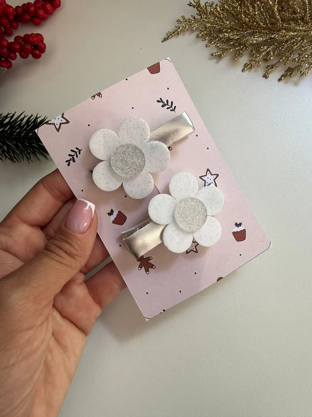Hairclip Flor Branca