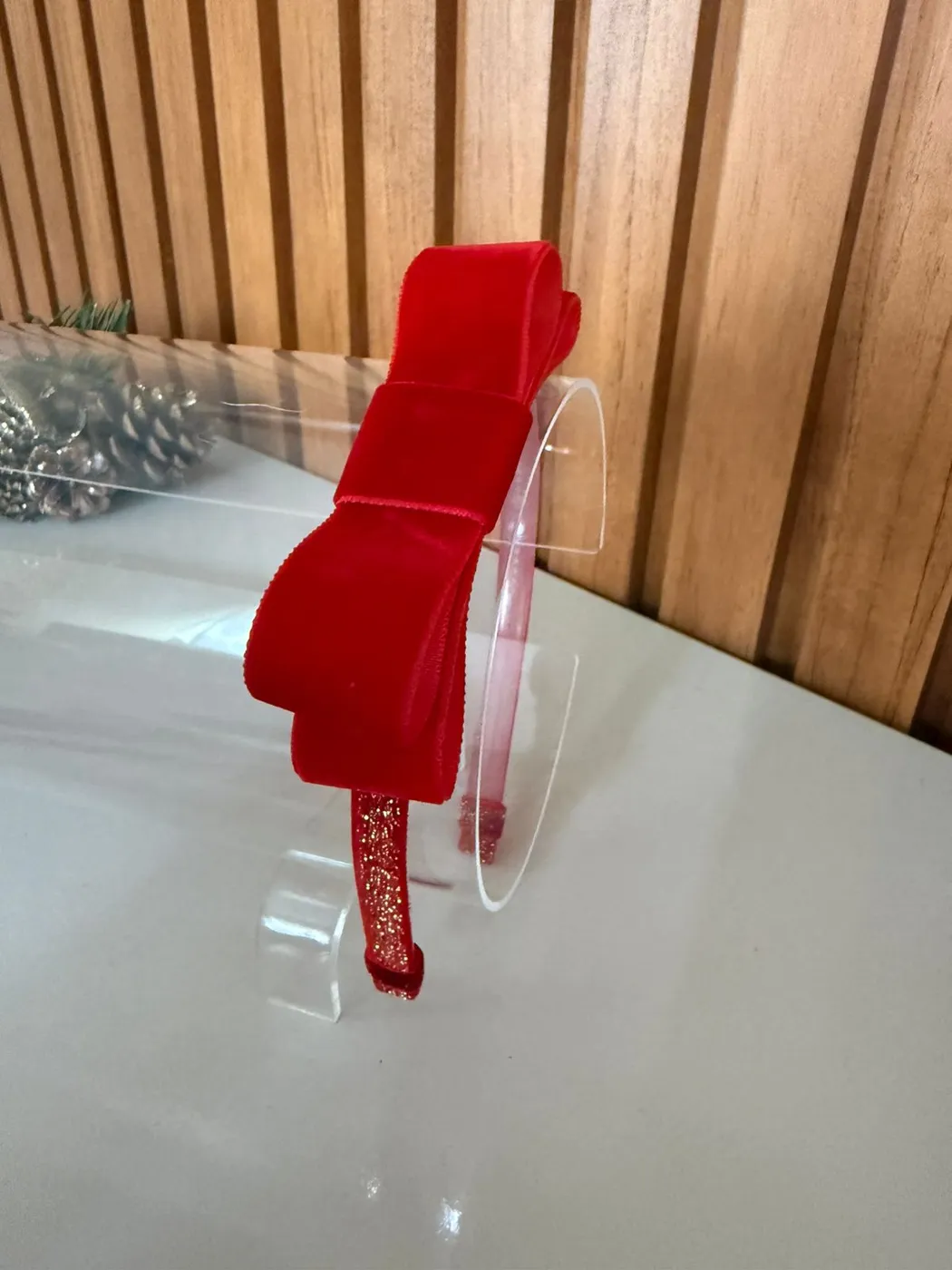 Tiara Laço Veludo Vermelho