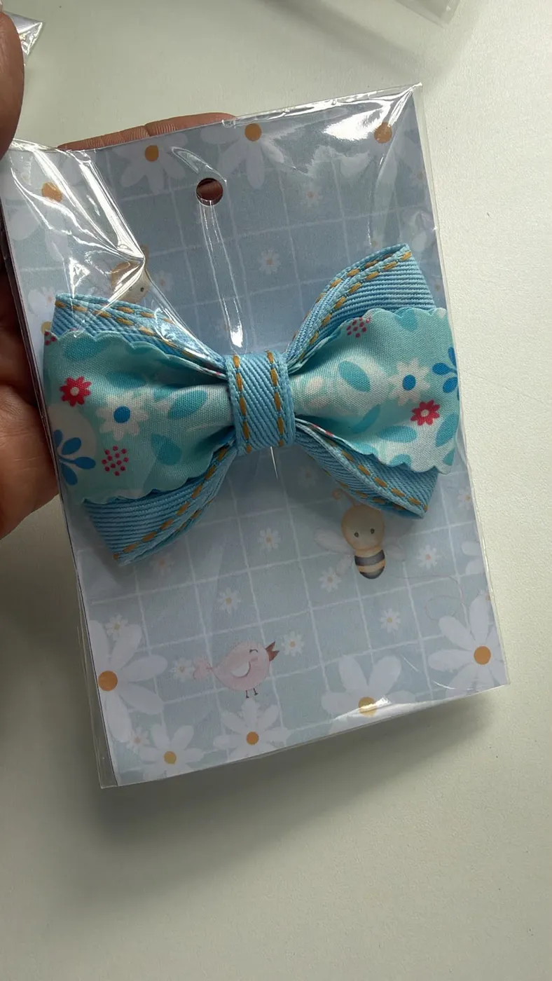 Laço G Floral Azul