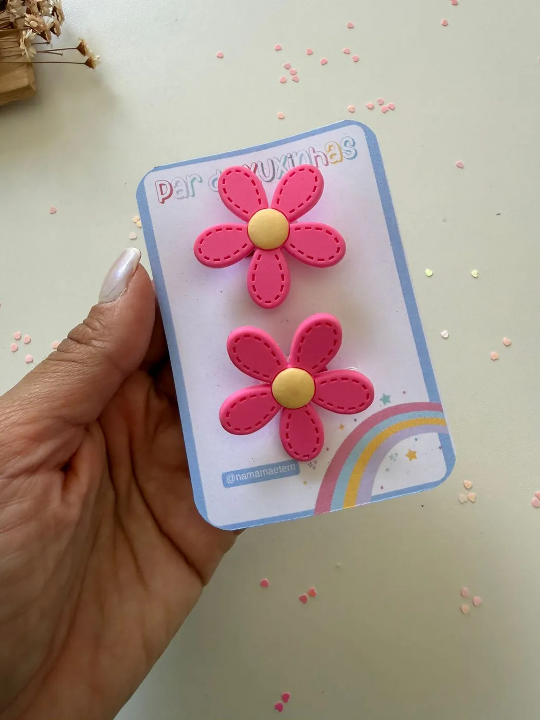 Par de Hairclips Flor Pink