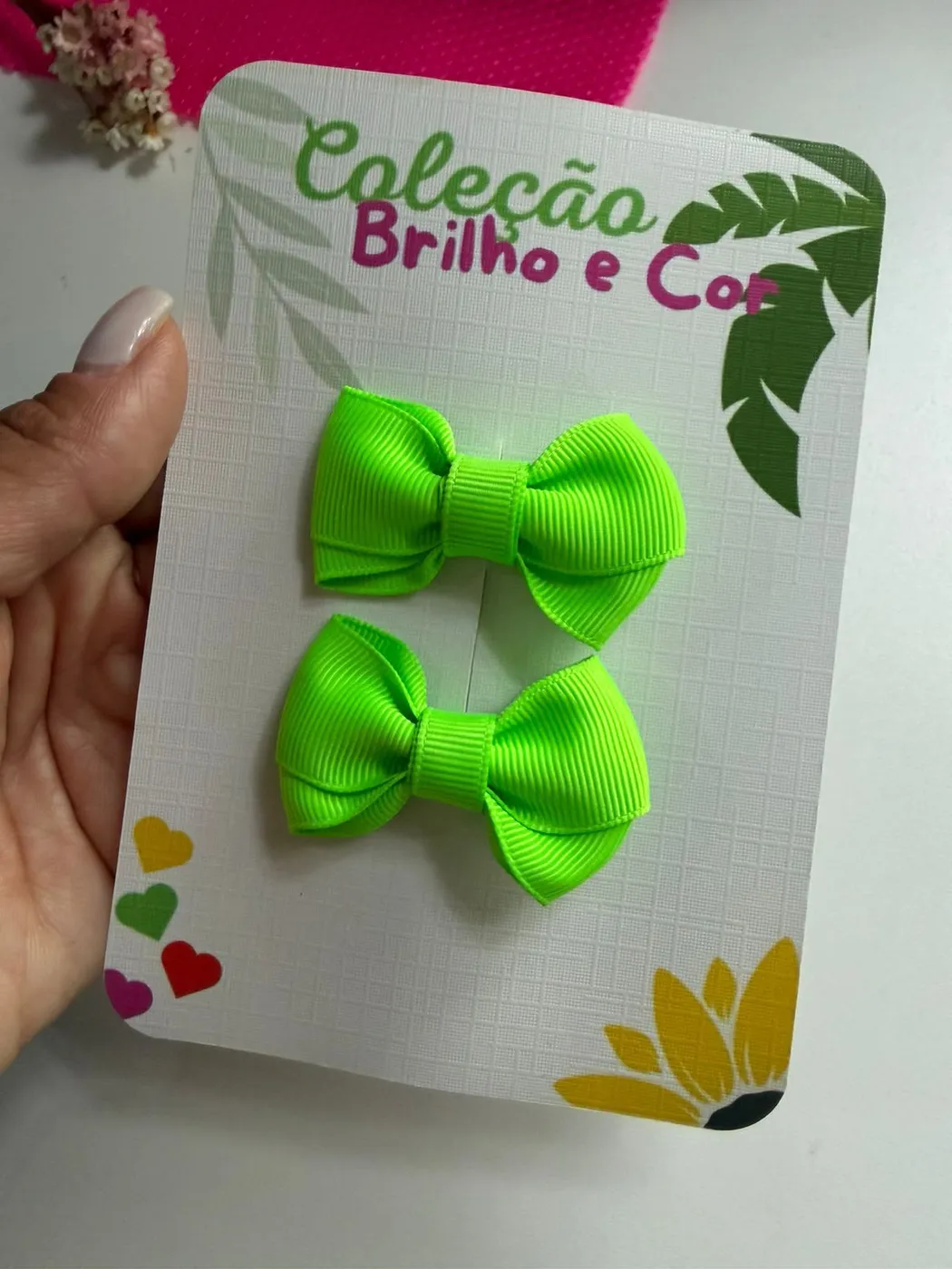 Parzinho Laço Verde Neon
