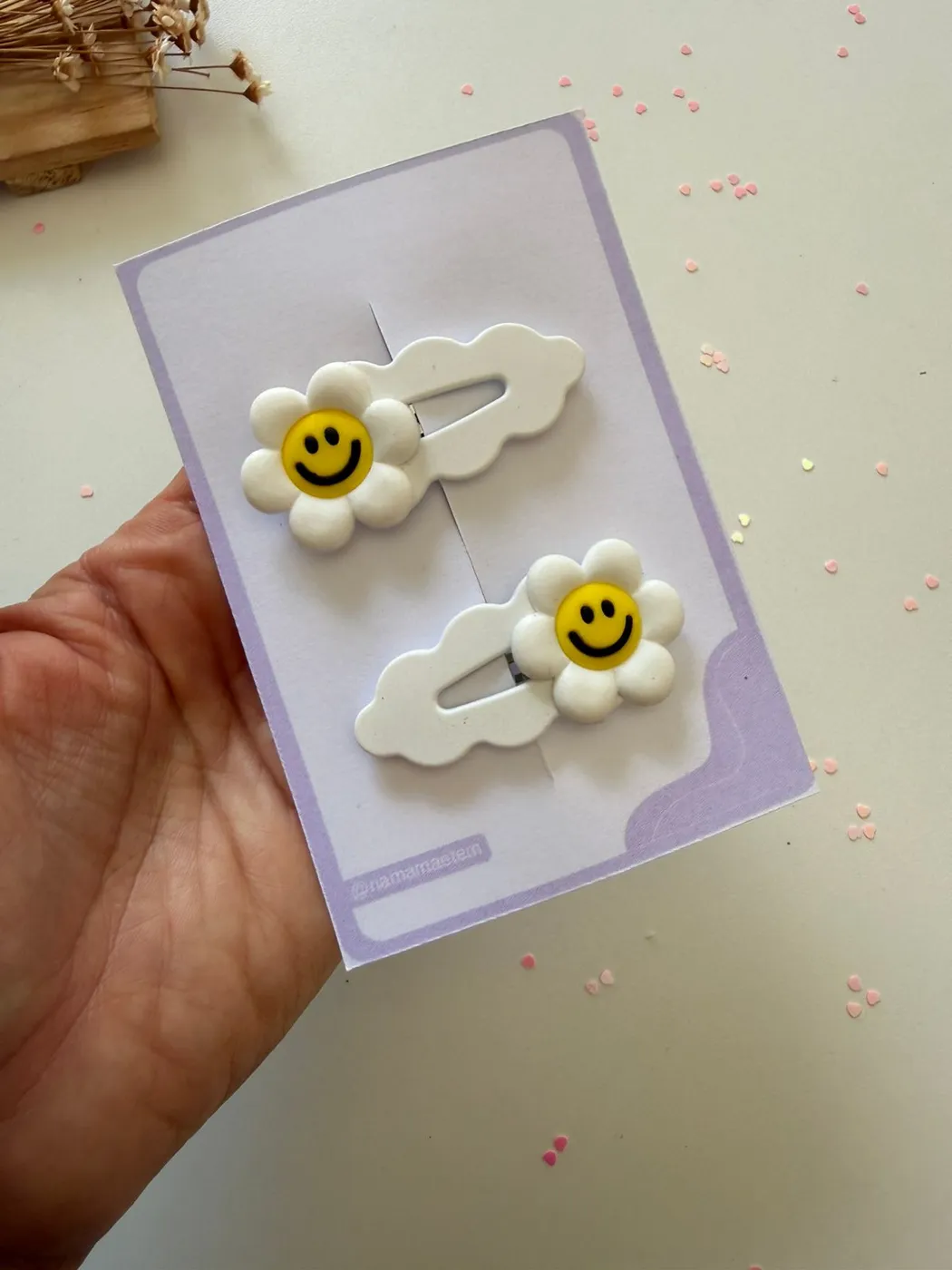 Parzinho Hairclip Margarida Sorriso Branco
