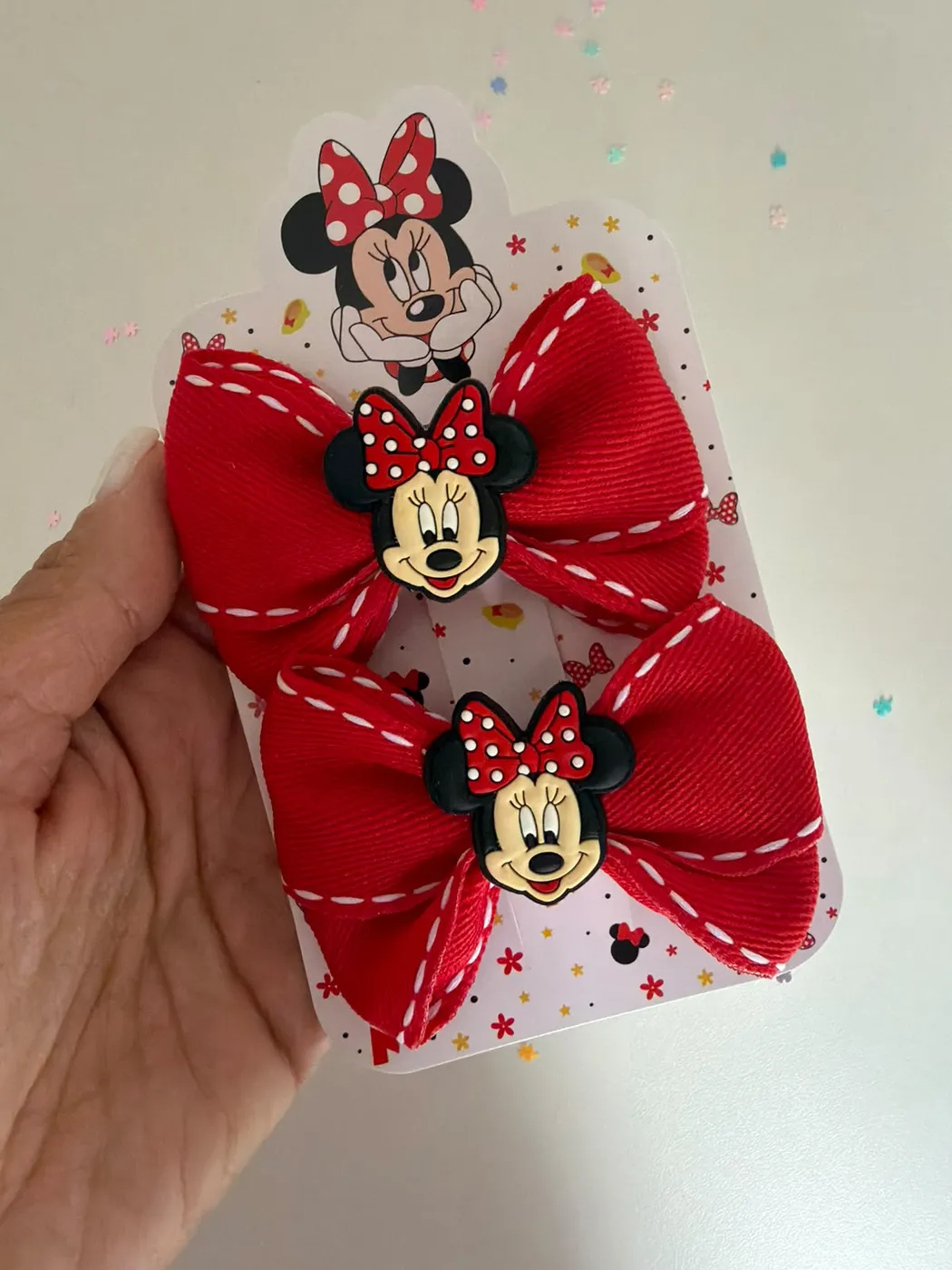 Parzinho Minnie Laço Vermelho