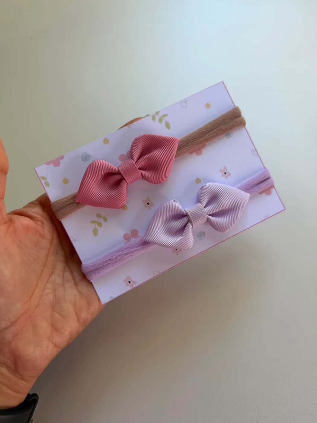 Kit Faixinha de Bebê Laço Rosa e Lilás