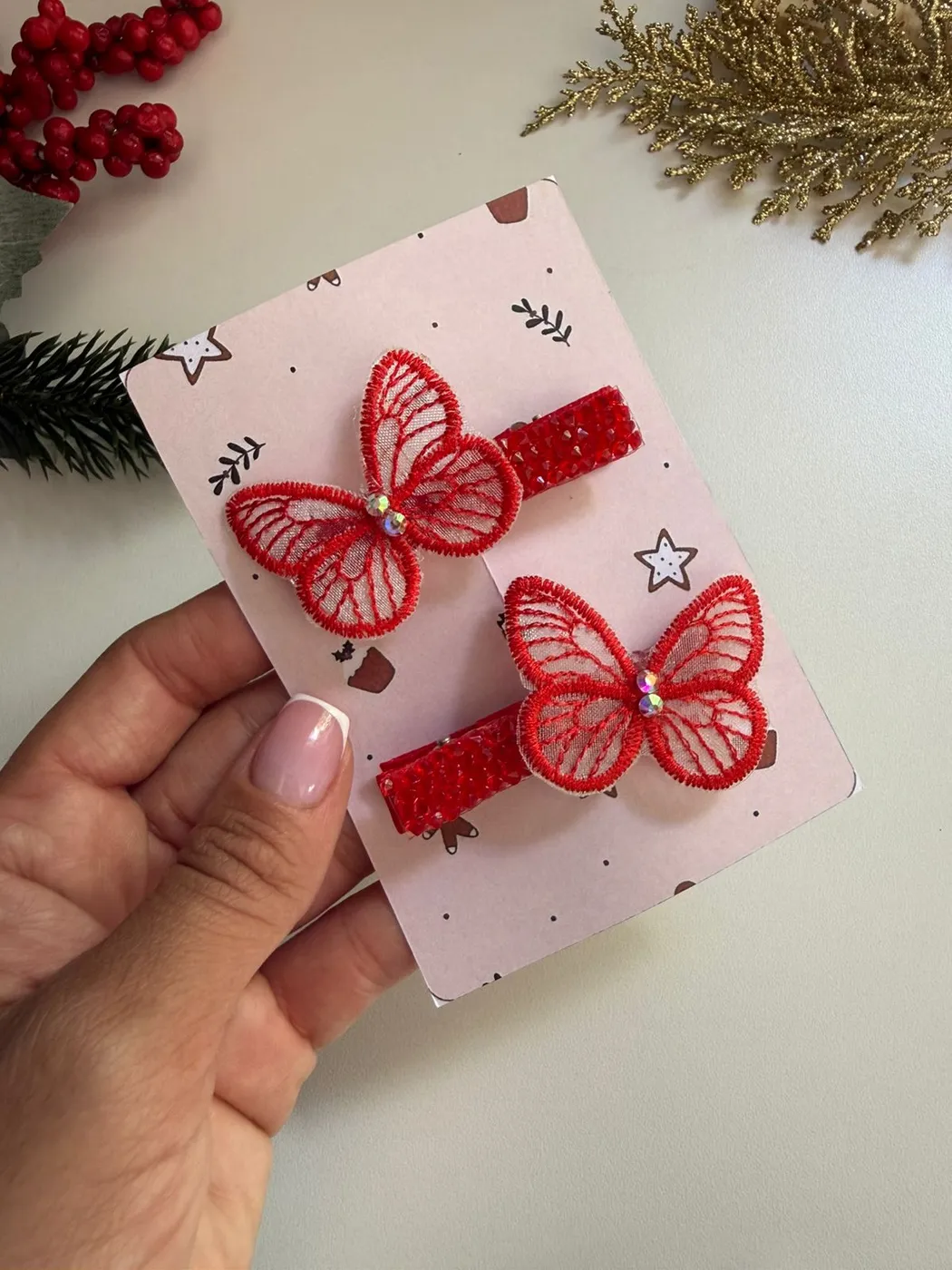 Hairclip Borboletinha Vermelha