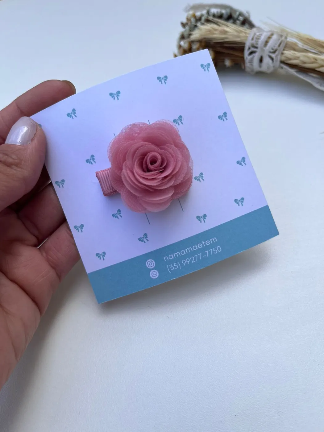 Hairclip Rosa Rosa Antigo