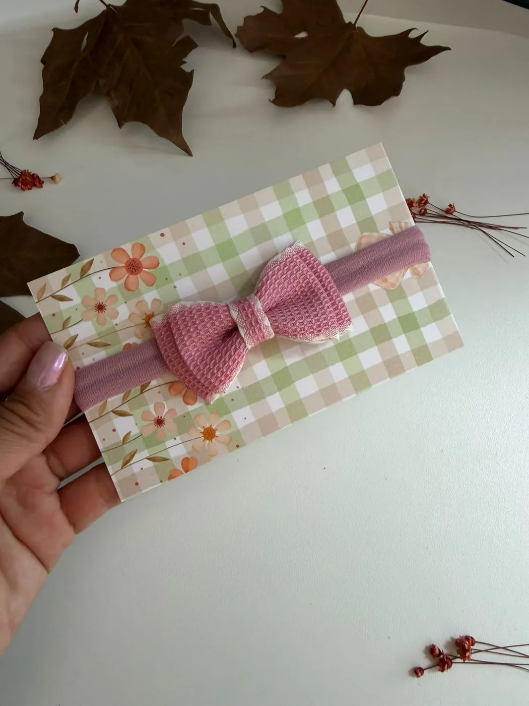 Faixinha de Bebê Laço Rosa Canelado