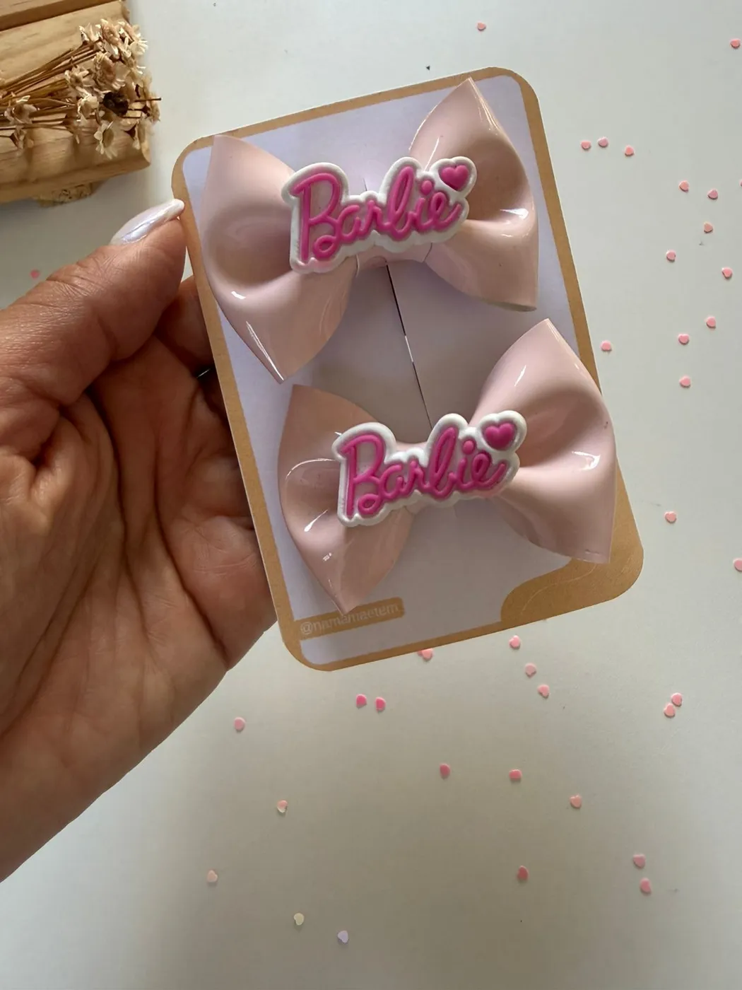 Parzinho Laço Barbie Rosa Bebê